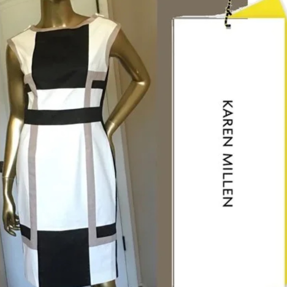 KAREN MILLEN SHIFT BODYCON DRESS WITH ZIPPER DETAILS SIZE UK8 / US 0